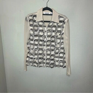 Ravel Silk Zip Up Blouse Size Small